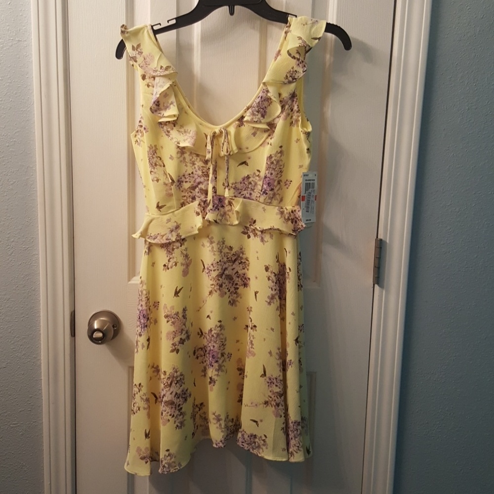 GB floral yellow ruffle dress